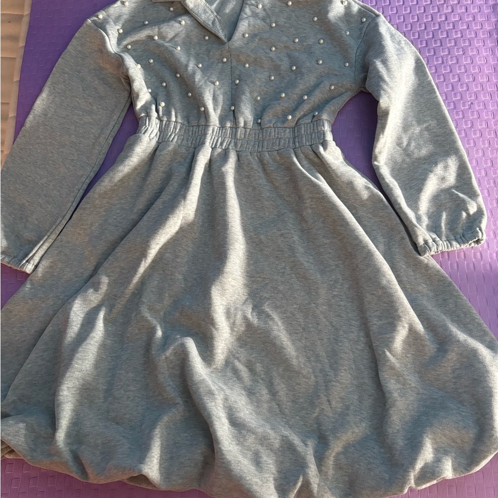 SHEIN Gray Women’s Dress with Pearl Accents